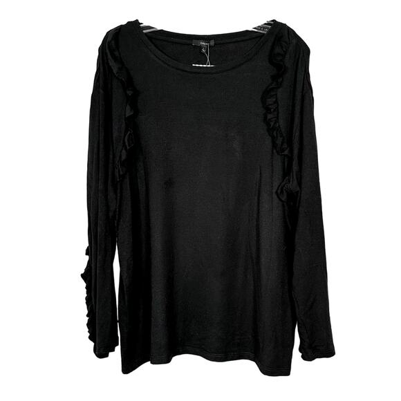 NEW WITH TAGS Drew Chance SUPER SOFT Ruffle Top Size Large, MSRP $142 - Picture 1 of 11